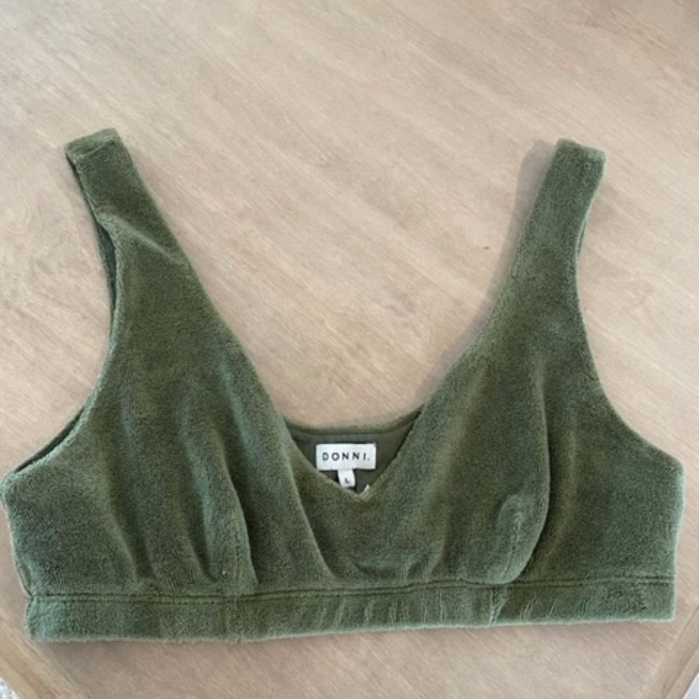 DONNI Terry Bralette in Basil